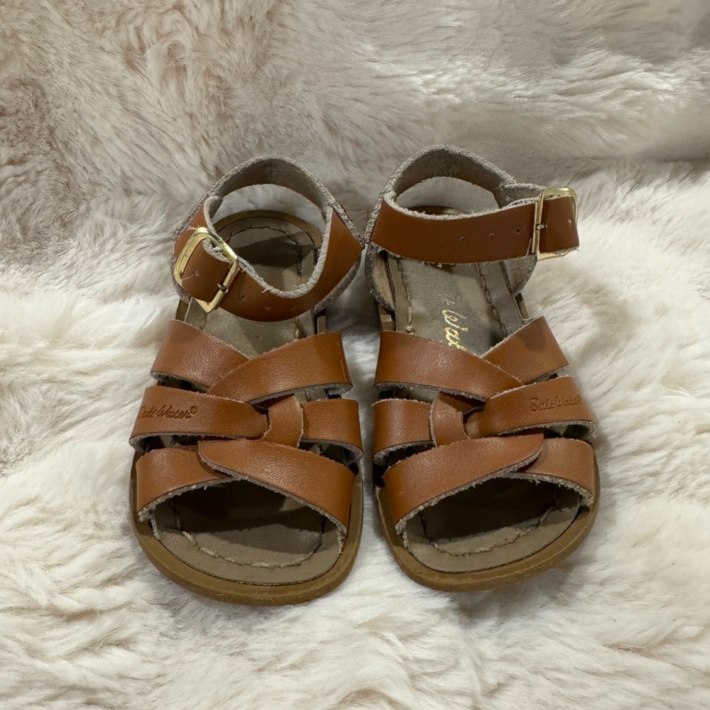 Brown Saltwater Kids Sandals